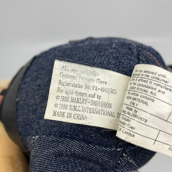 Vintage 1993 Harley Davidson Motorcycles Pig Hog Stuffed Animal Plush Toy - Picture 7 of 8